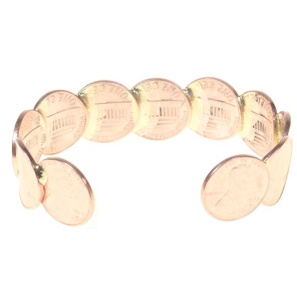 WHOLESALE Lot of 12 assorted REAL COPPER Lincoln Penny Bracelets - Free Shipping - Picture 7 of 8
